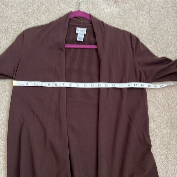 Chicos‎ Brown Cardigan Sweater Short Sleeve Open Front Knit Size 1 Medium - Picture 8 of 8